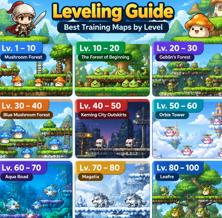 MapleStory Classic World Leveling Guide: Best Training Maps by Level